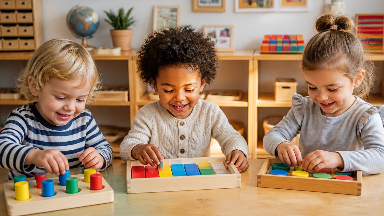 Children exploring Montessori materials at Northern Stars